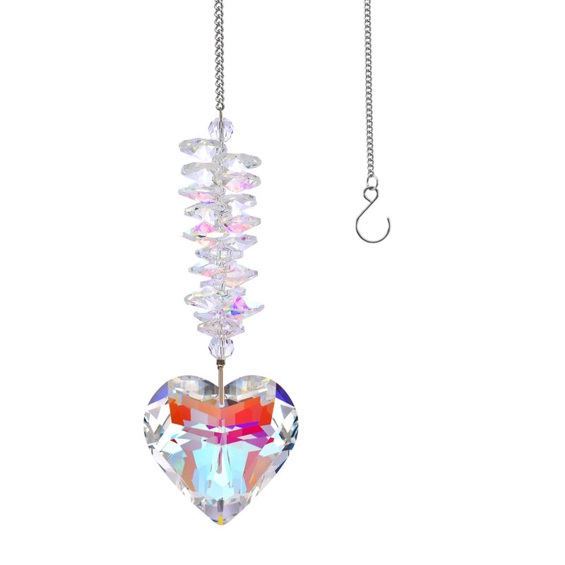 Crystal Heart Shaped Geometric Suncatcher Wind Chime for Wall Decor|Home Decor