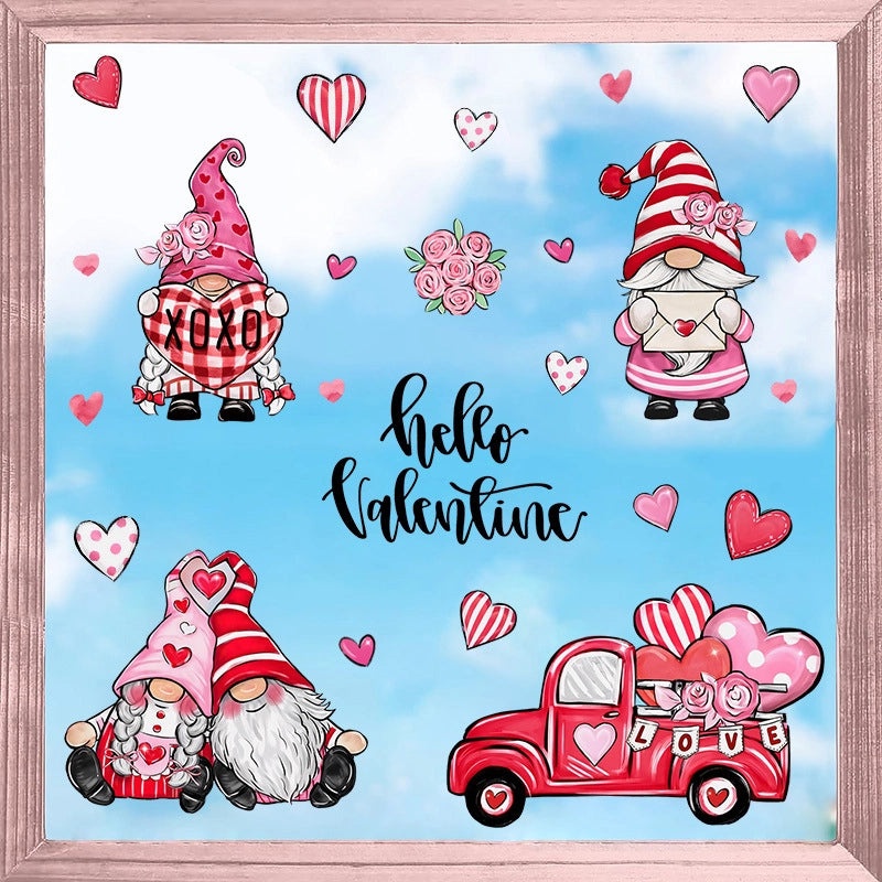 Cute Valentine’s Day Heart Letter Cartoon PVC Wall Sticker for Home Decor|Wall Stickers & Decals