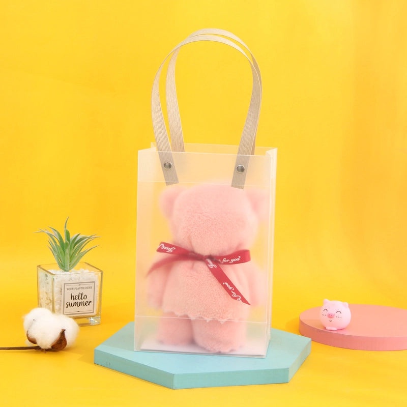 Soft Coral Fleece Bear Towel Absorbent Cute Wedding & Holiday Gift Hand Towel|Home & Kitchen Towels