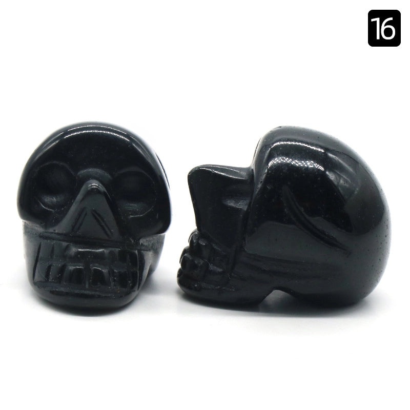 Halloween Vintage Skull Natural Crystal Agate Ornament | Home Decor & Seasonal Accessories