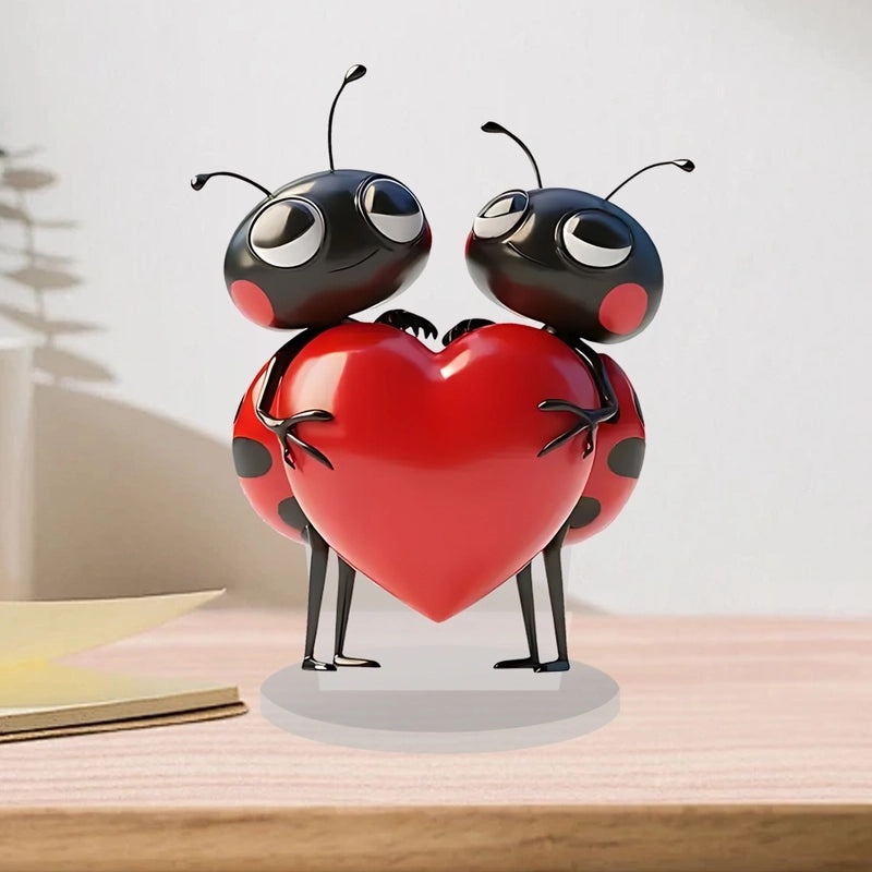Cartoon Heart Shape Ants Acrylic Valentine’s Day Decorative Ornaments|Home Decor & Seasonal Decorations