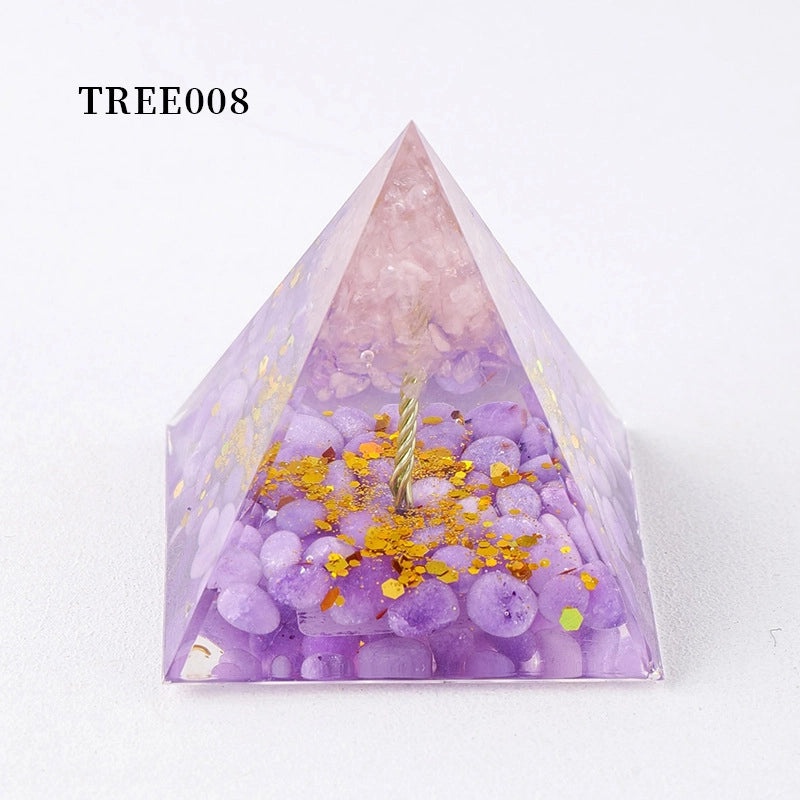 Minimalist Natural Crystal Pyramid Ornament Small Conical Decorative Crystal Piece|Home Decor Accessories