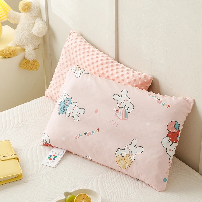 Premium Class A Cotton Baby Pillow Core | Soft Velvet Neck Support Pillow for Kids Nap | Machine Washable Nap Pillow | Baby Bedding Accessories |