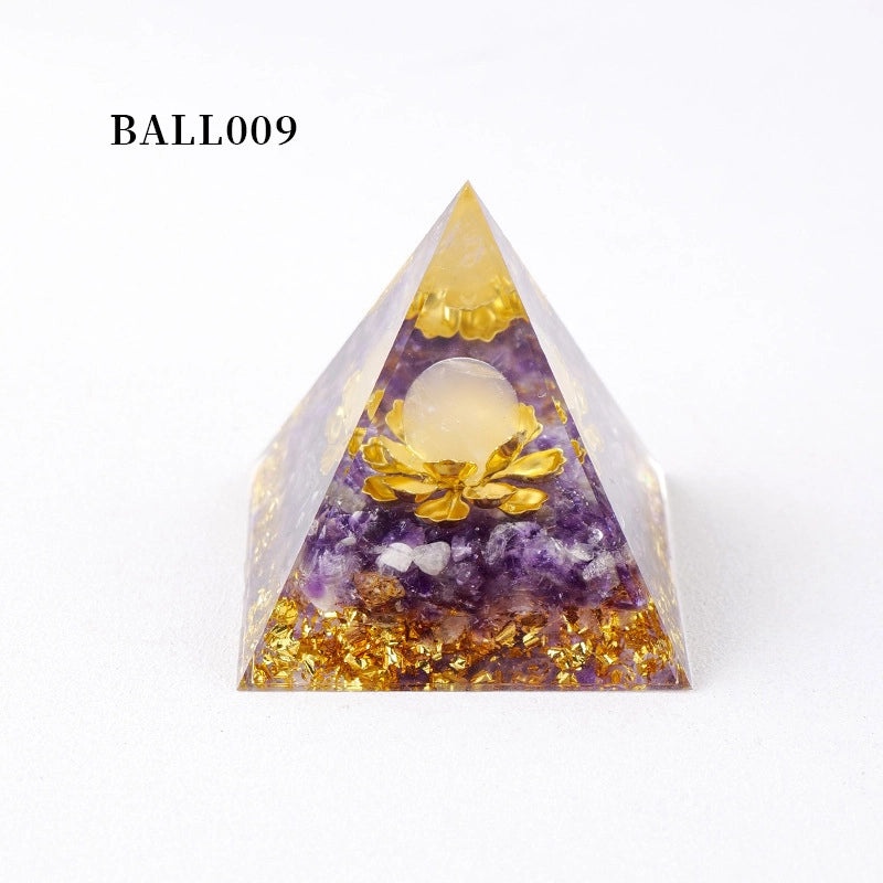 Minimalist Natural Crystal Pyramid Ornament Small Conical Decorative Crystal Piece|Home Decor Accessories