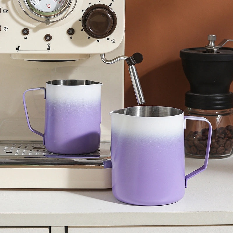 304 Stainless Steel Flower Shaped Coffee Cup with Pointed Spout Gradient Color Creative Milk Pot|Kitchen & Dining