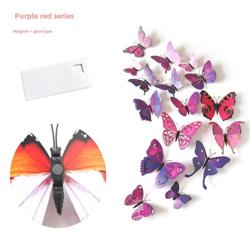 3D Butterfly Wall Stickers for Curtains and Fridges, 12 Sets Decorative Decals for Living Room, Mall, Wedding Room|Home Decor Wall Stickers