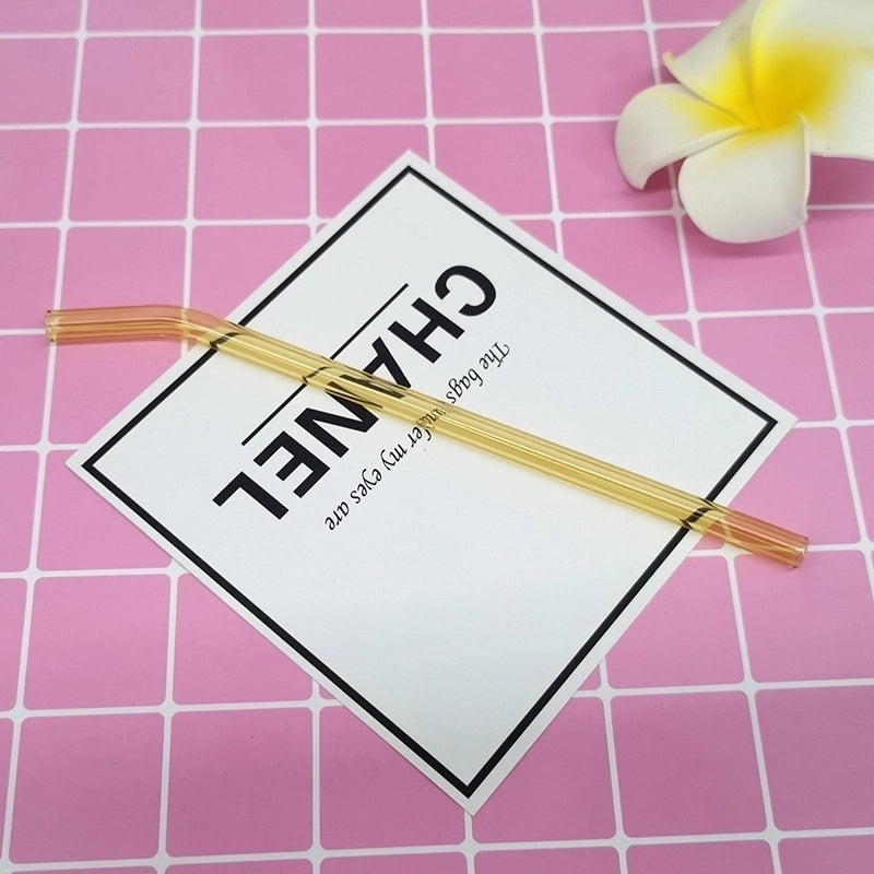 Stylish Single Solid Color Glass Straw for Reusable Drinkware | Kitchen & Dining Accessories