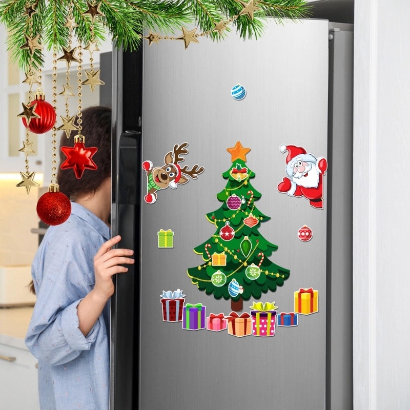 Cartoon Resin Santa Claus Christmas Refrigerator Magnet Party Decor
