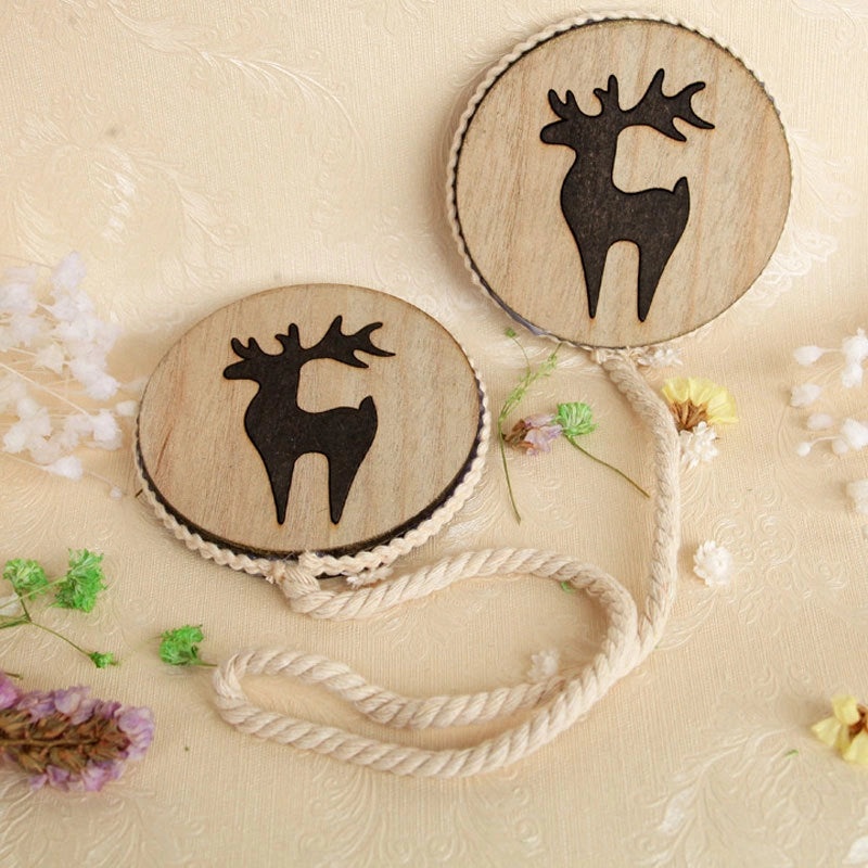 Adorable Cactus Deer Wooden Curtain Tieback | Home Decor Accessories
