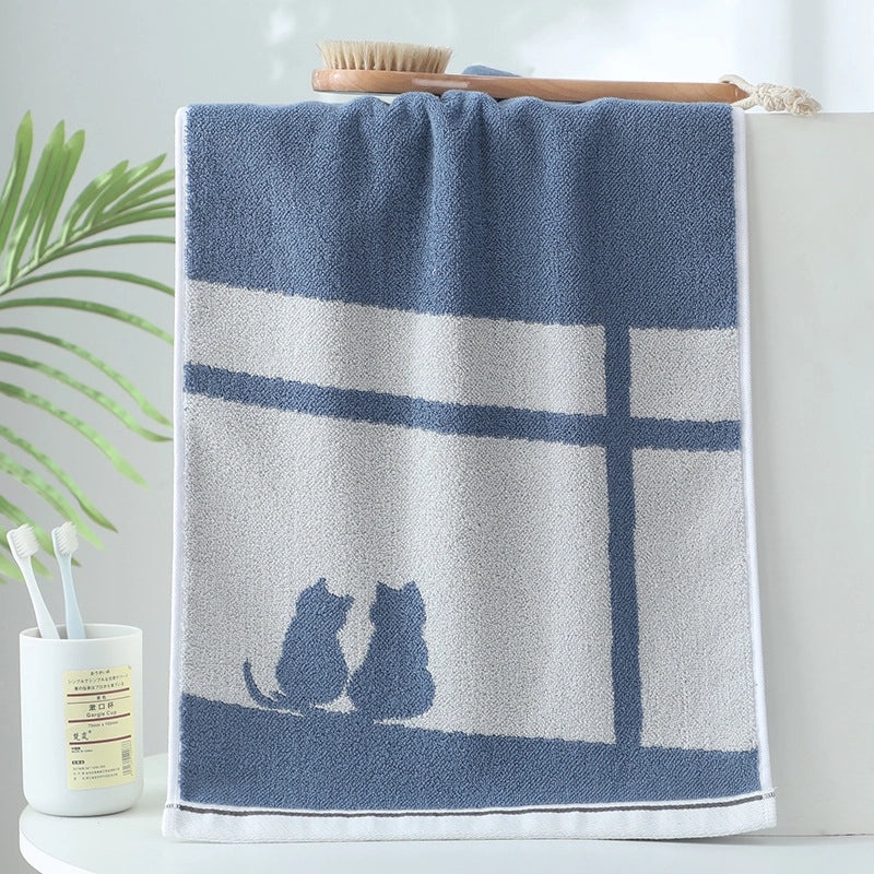 Double-sided Thick Cotton Face Towel Soft Absorbent Colorful Hair Drying Towel Factory Direct|Home Textiles & Towels