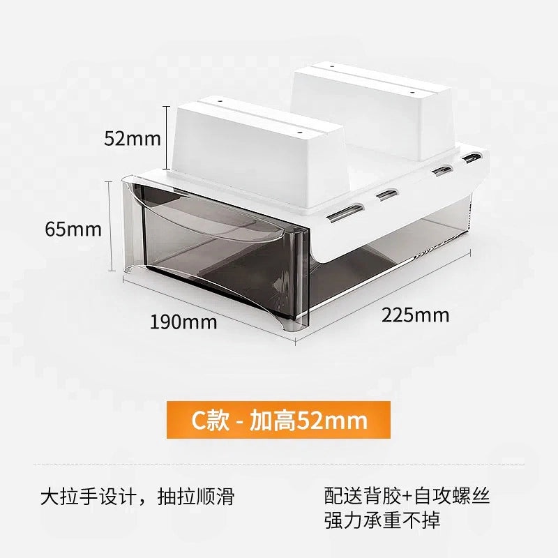 Invisible Under-Desk Drawer Storage Box for Study, Dorm, Bar & Computer Desk | Home & Office Storage Solutions