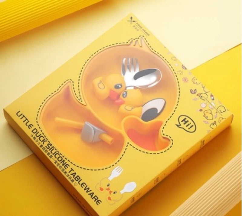 Adorable Cartoon Silicone Tableware 5-Piece Set for Kids | Kids Tableware & Dining Accessories