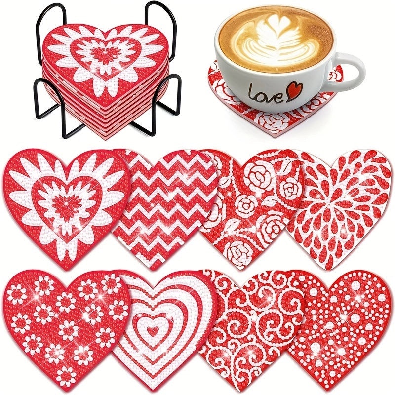 Valentine's Day Heart Shaped Flower Acrylic and Wood Placemat Set | Home & Kitchen Tableware