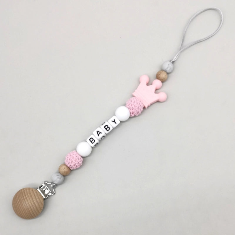 Adorable Baby Letter Crown Hair Clip with Plastic, Wood, and Silica Gel Materials | Baby Accessories