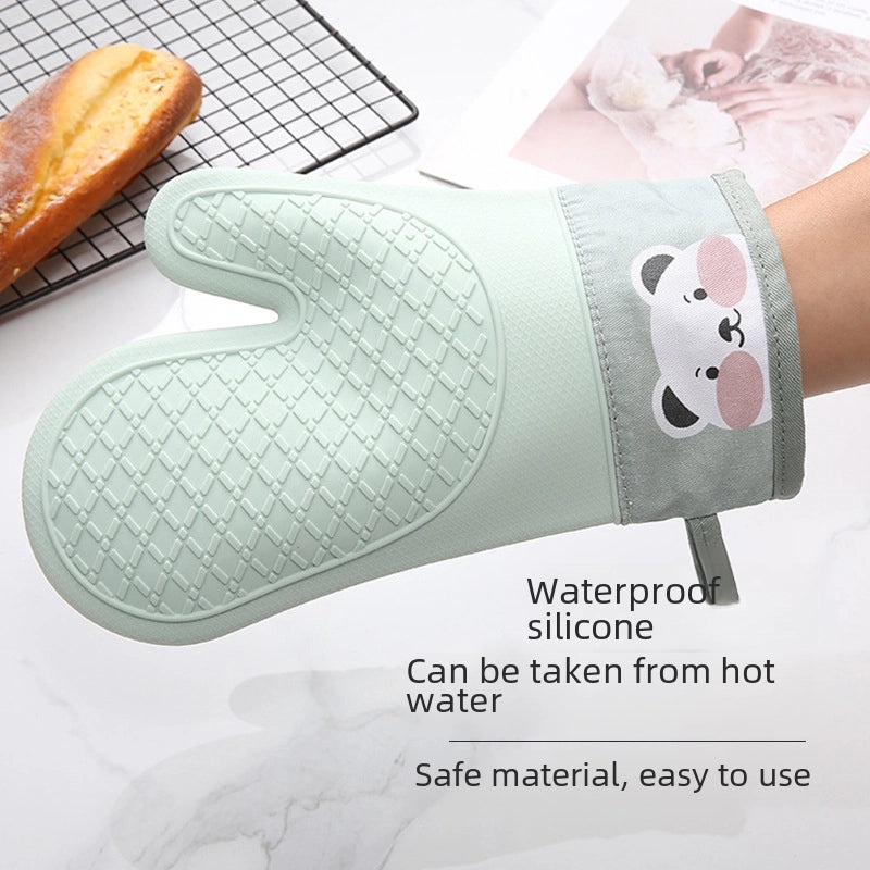 Heat Resistant Silicone Oven Gloves Non-slip Thickened Baking Kitchen Microwave Gloves|Kitchen Accessories