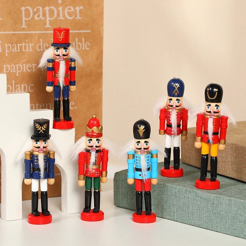 Nutcracker Soldier Christmas Decoration 12cm Wooden Puppet Holiday Gift for Kids|Holiday Decorations