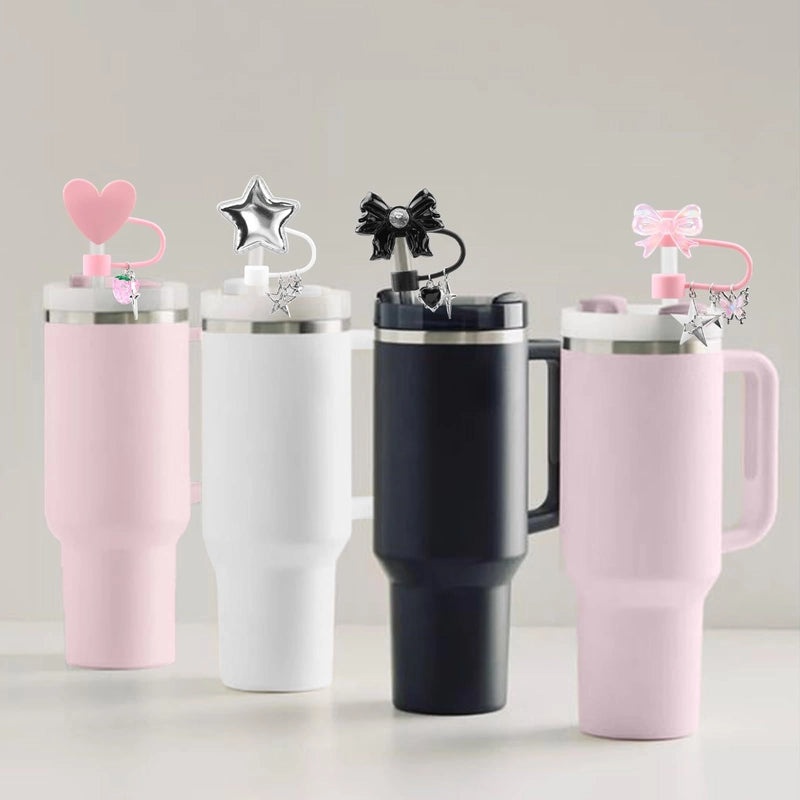 Adorable Star Bow Knot Silicone Straw Cap Set|Drink Accessories