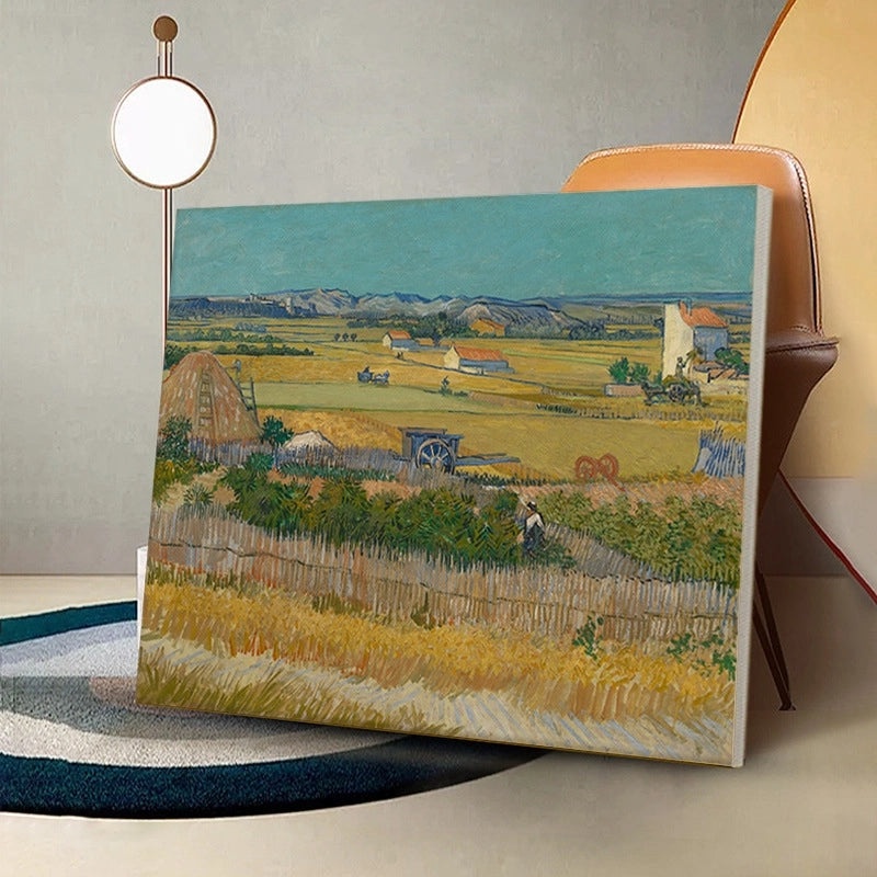 Yinhao Monet Van Gogh Harvest Wheat Field Oil Painting Wall Art for Living Room Dining Room Hallway|Wall Art & Paintings