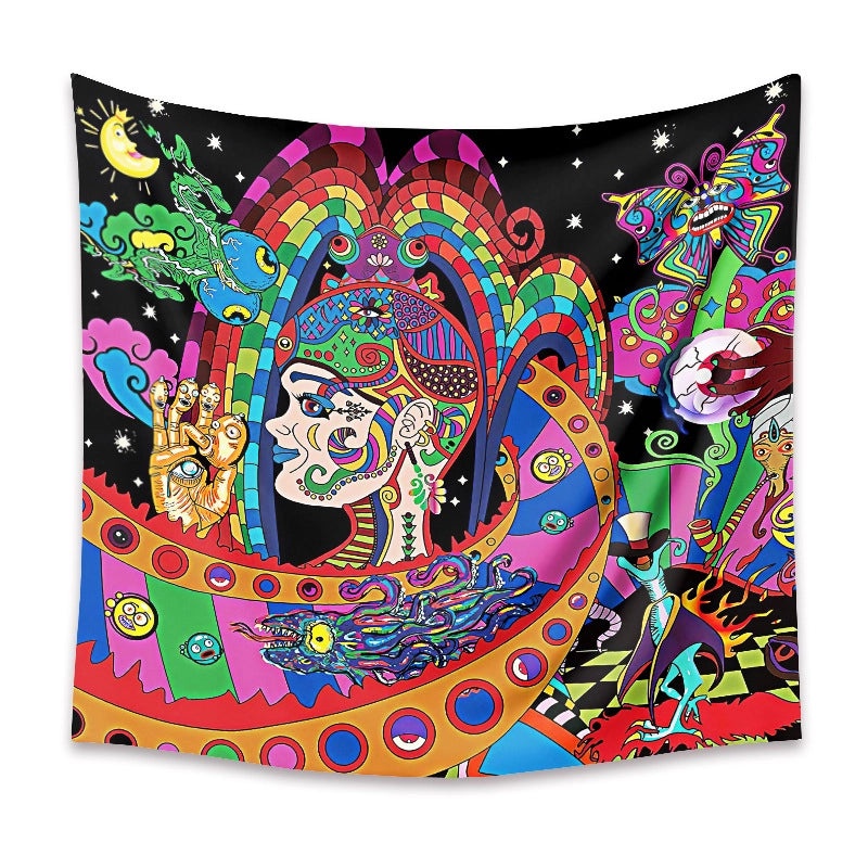 Bohemian Punk Style Printed Tapestry Wall Hanging for Bedroom | Home Decor Tapestries