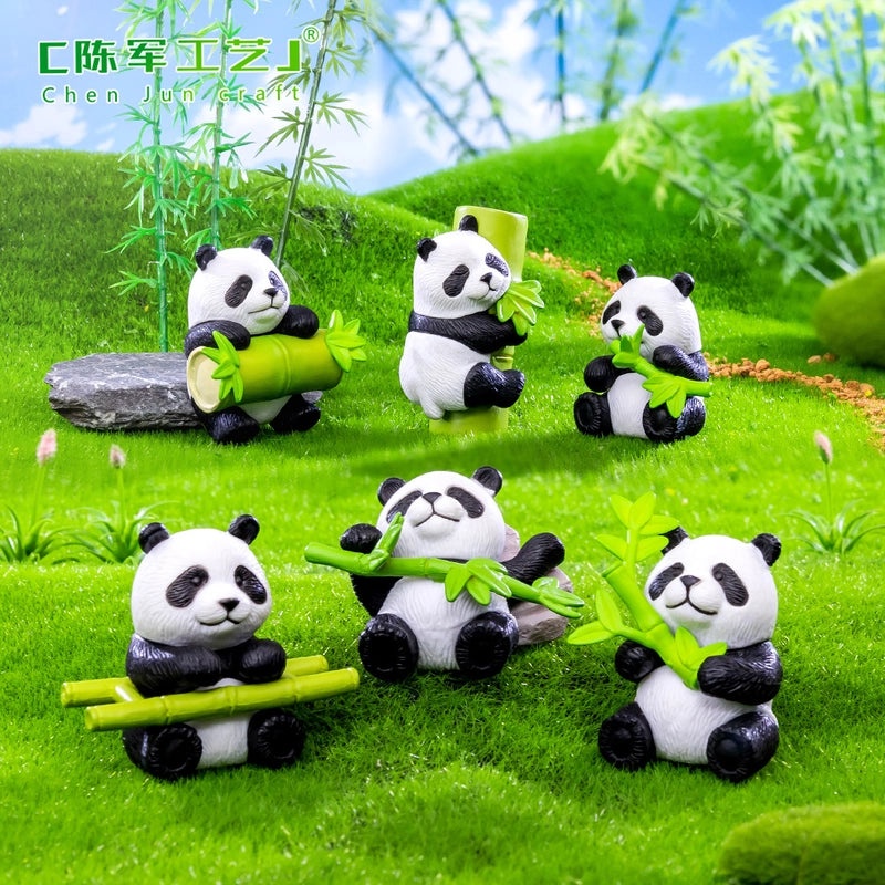 Mini Bamboo Panda Doll Keychain Cute Micro Landscape Gardening DIY Desktop Ornament|Keychains & Accessories