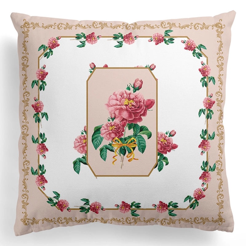 European Retro Floral Pillowcase with Geometric Plaid Design|Home Decor Cushions