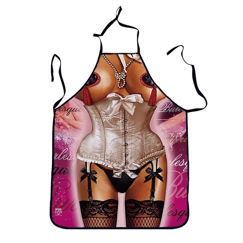 Stylish Cartoon Linen Apron for Kitchen Cooking|Kitchen & Dining