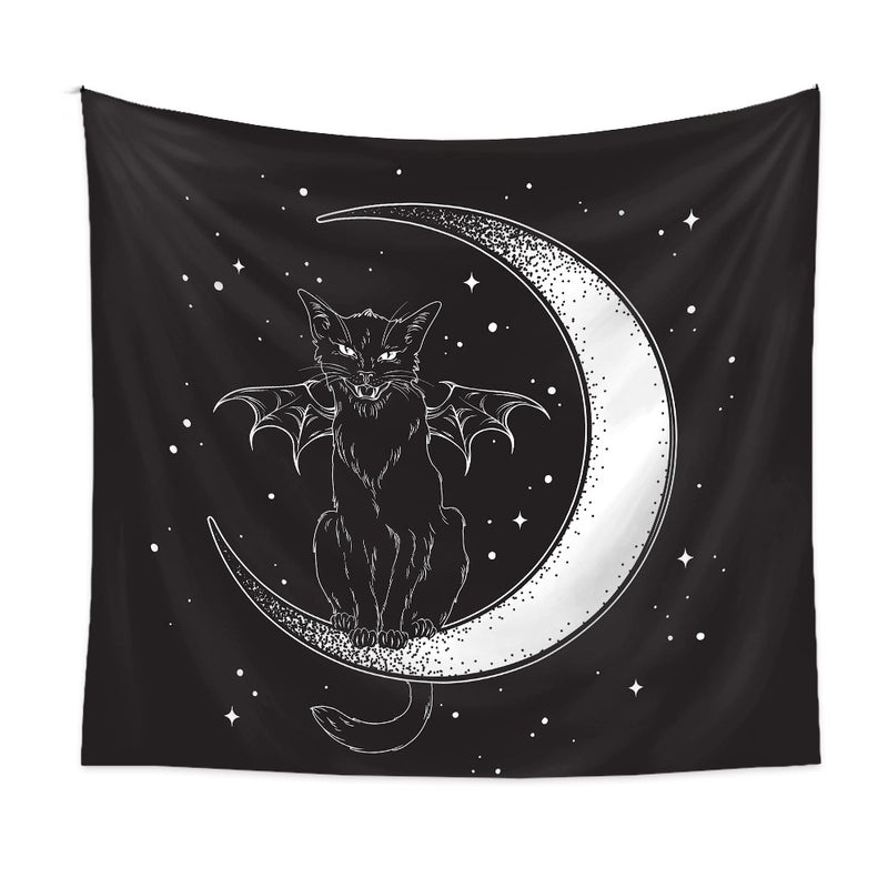 Black Cat Tapestry Wall Hanging for Home Decor|Home & Living