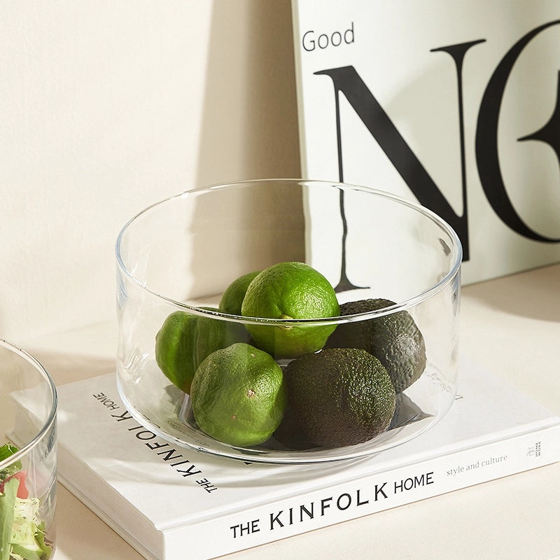 Wooden Glass Fruit Plate with Single Fruit Fork | Kitchen & Dining Accessories