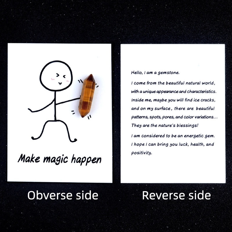 Double Tip Hexagon Prism Smile Gemstone Card Unisex Jewelry Accessory | Unisex Jewelry