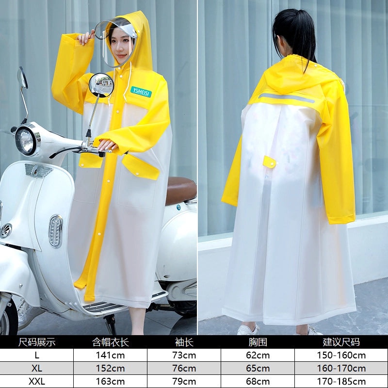 Unisex Electric Vehicle Waterproof Raincoat Hooded Poncho Long Full-Body Stormproof Outdoor Riding Gear|Outdoor & Sports Accessories