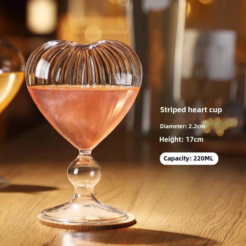 Red Love Cup with Straw Glass for Bar and Cocktail | Drinkware & Bar Accessories