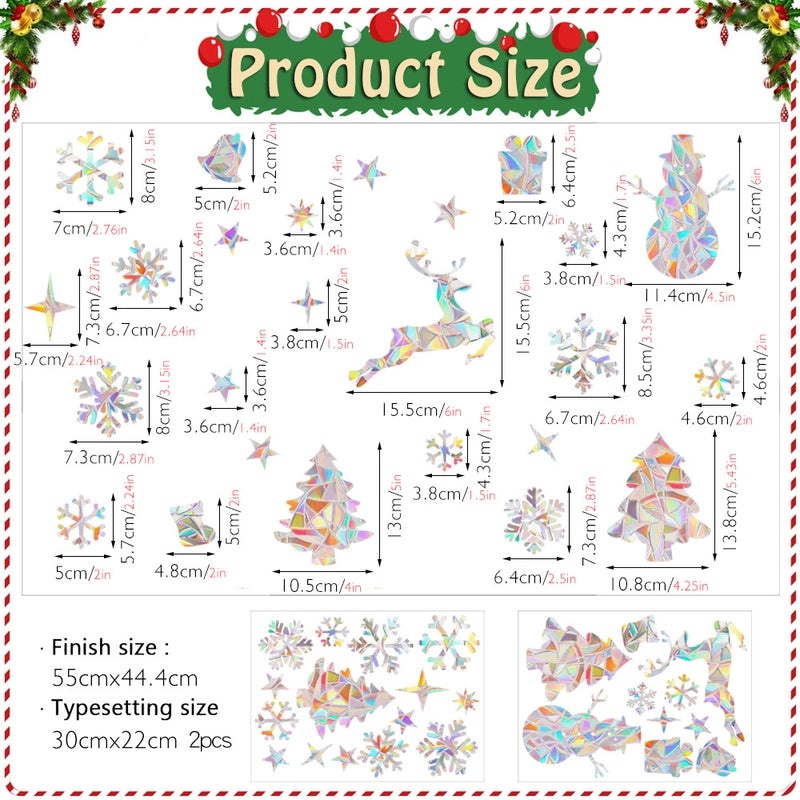 Christmas PVC Glass Window Decals Snowflake Tree Holiday Decor