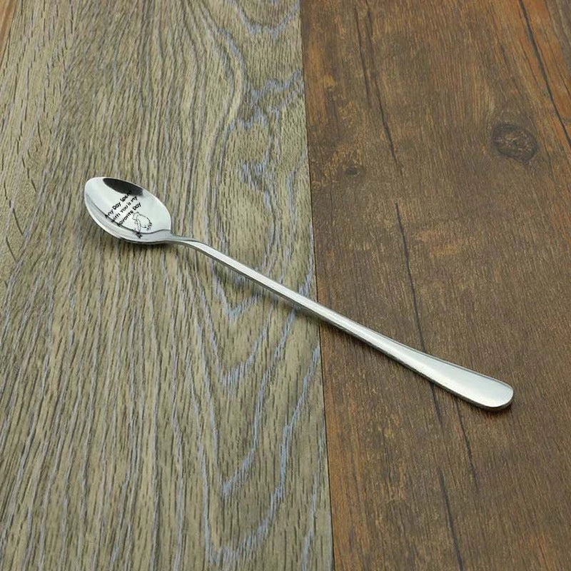 Valentine's Day Gift Stainless Steel Long Handle Spoon with Lettering | Kitchen & Dining
