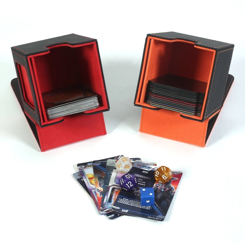 PU Leather Card Storage Box with Window Design for Board Games | Board Game Accessories