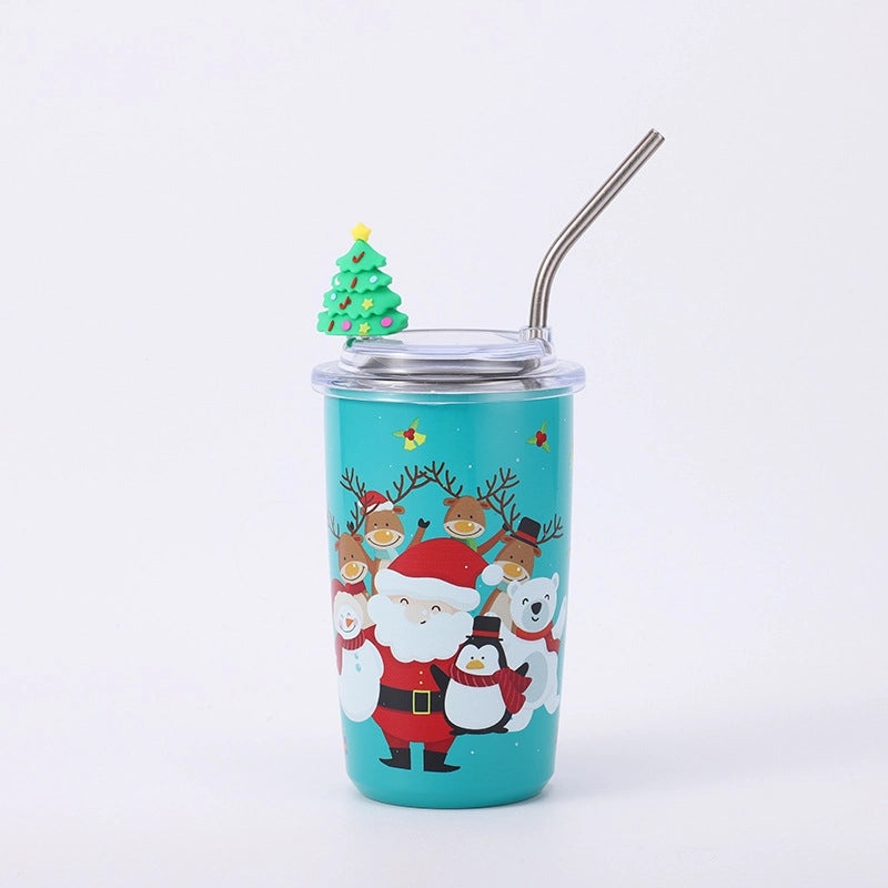 Christmas Santa Claus Snowman Stainless Steel Thermos Tumbler 304 Steel 1 Piece|Drinkware & Tumblers