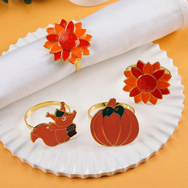 Halloween Animal Alloy Napkin Ring Casual Vacation Decor 1 Piece|Home & Kitchen Tableware Napkin Rings