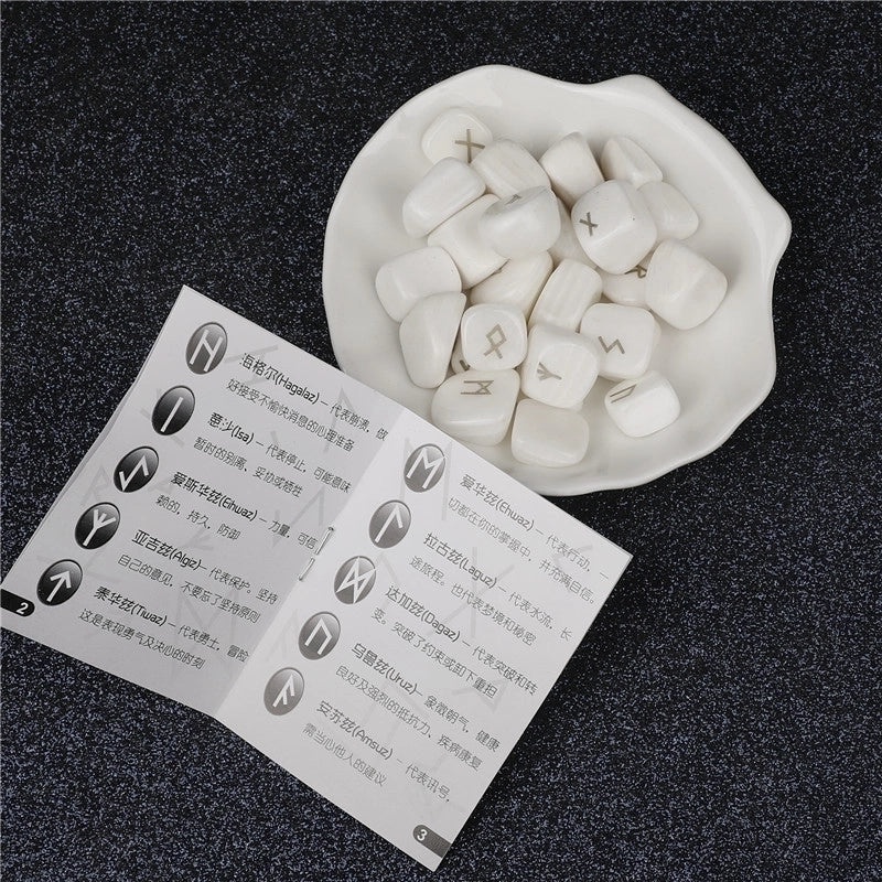 25 Natural Crystal Rune Stones Set Amorphous Spiritual Ornaments|Spiritual Healing Jewelry