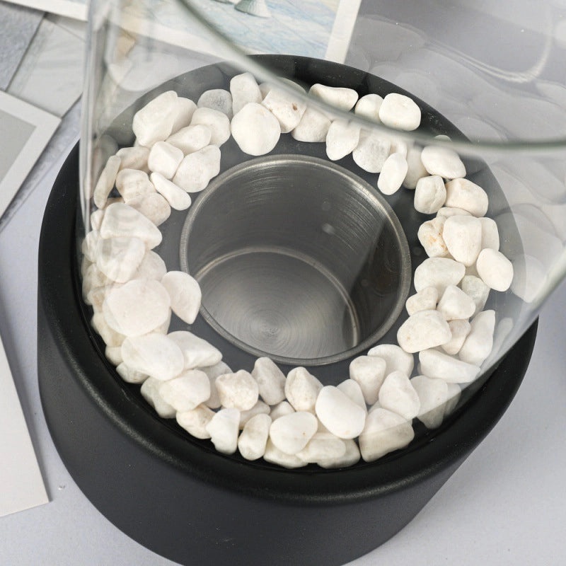 Minimalist Solid Color Glass Fireplace Lamp for Home Decor|Home Decor & Lighting