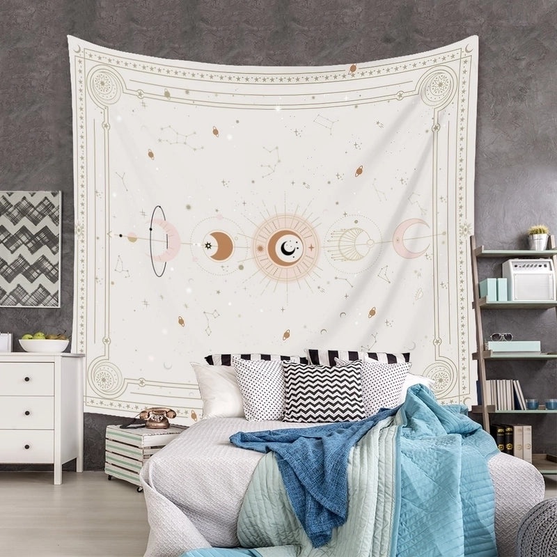 Bohemian Moon and Star Tapestry Wall Hanging for Room Decor | Home Decor