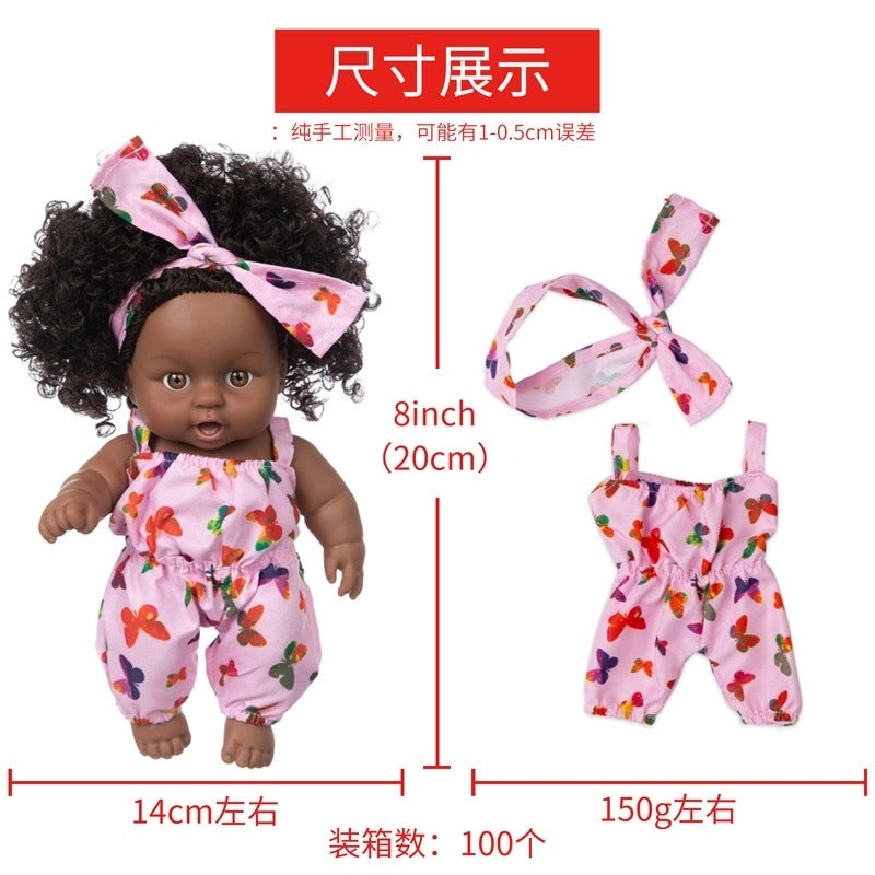 8 Inch African American Vinyl Fashion Dress Up Girl Doll for Kids|Dolls & Accessories