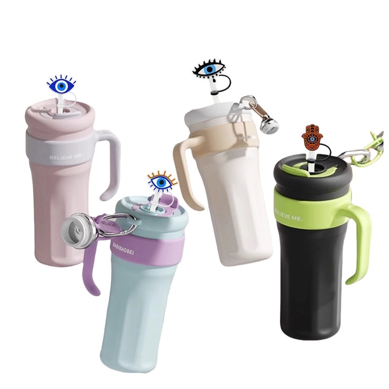 Stylish Devil's Eye Silica Gel Straw Cap - 1 Piece|Drinkware Accessories
