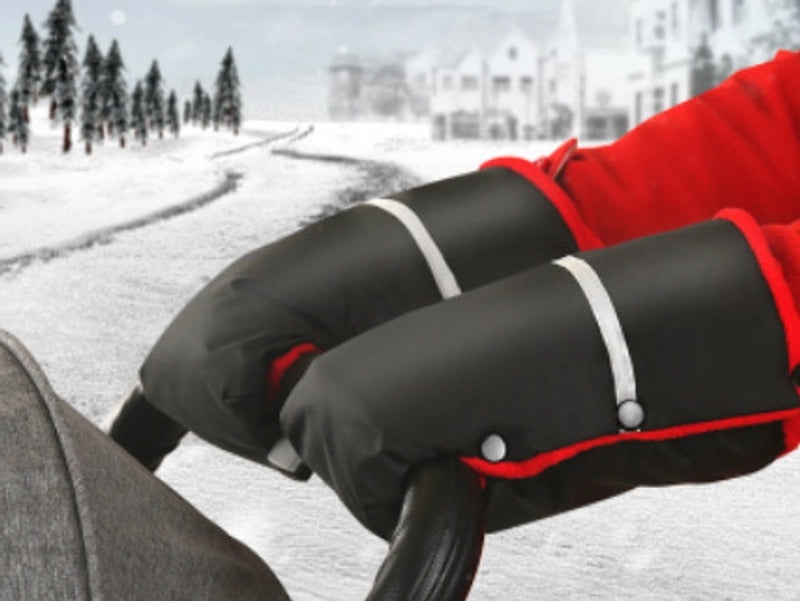 Winter Windproof Baby Stroller Gloves Thick Velvet Lined Warm Mittens | Baby & Kids Accessories