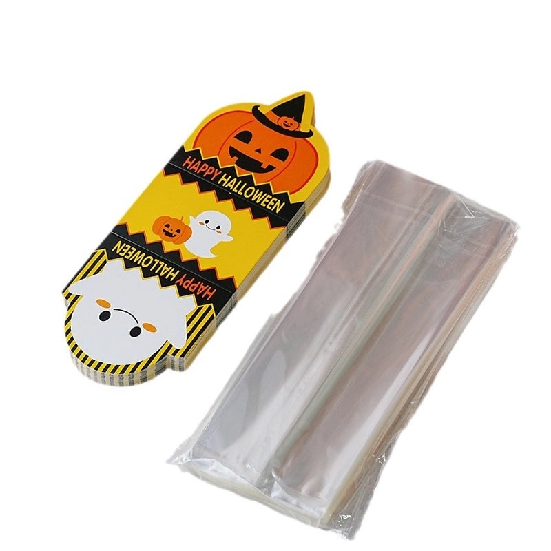 50 Sets Halloween Pumpkin Ghost Treat Bags with Bottom | Halloween Party Supplies