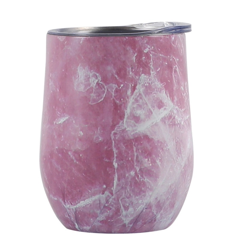 Stylish Stainless Steel Thermos Cup with Stripe and Solid Color Design | Drinkware & Thermoses