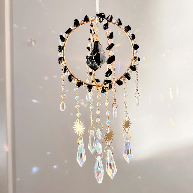 Girls Sweet Geometric Crystal Dreamcatcher Wall Hanging Home Decor