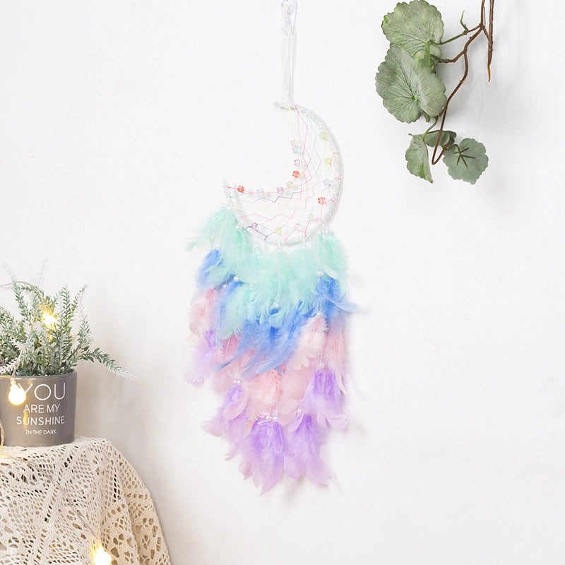 New Moon Dreamcatcher Bell Pendant Handmade Wind Chime for Home Door and Car Decoration|Home Decor & Accessories