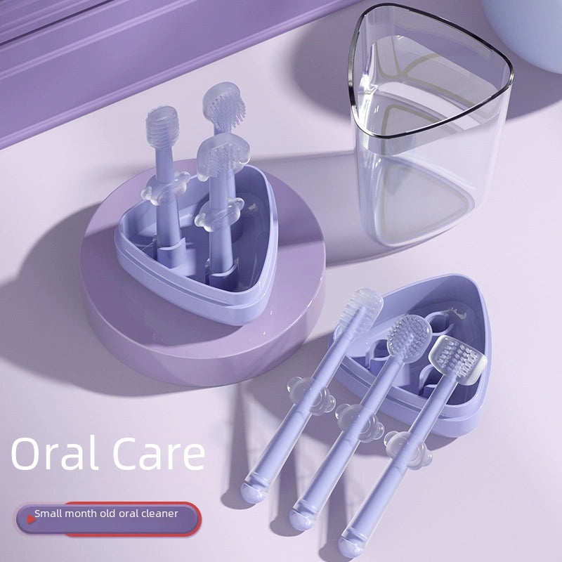 Baby Silicone Infant Toothbrush for Newborns 0-1 Year Tongue and Mouth Cleaner 3-Pack | Baby Oral Care