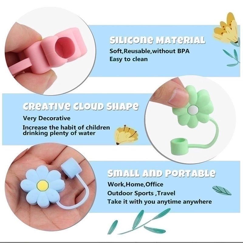 Adorable Floral PVC Drinking Straw|Drinkware & Bar Accessories