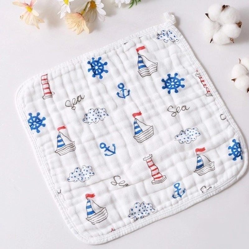 Cartoon Style Cotton Baby Burp Cloths Soft and Minimalist Newborn Accessories|Baby Accessories