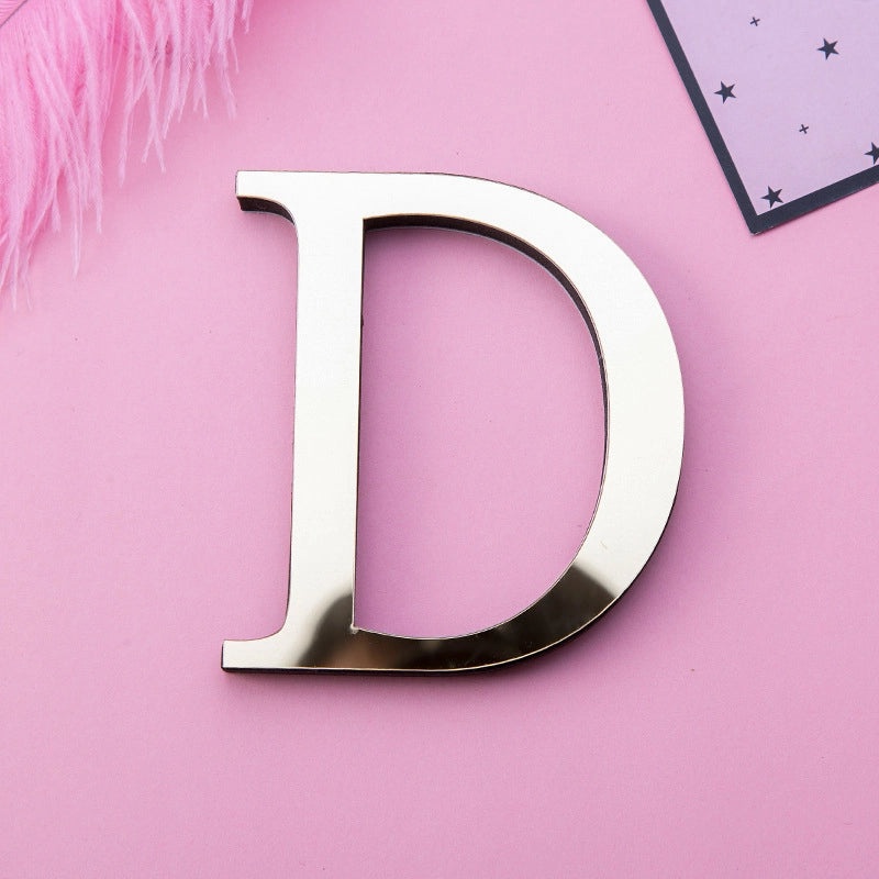 Golden Acrylic Mirror Letters Wall Decal EVA Foam Art Creative Home Decor | Home Decor & Wall Stickers